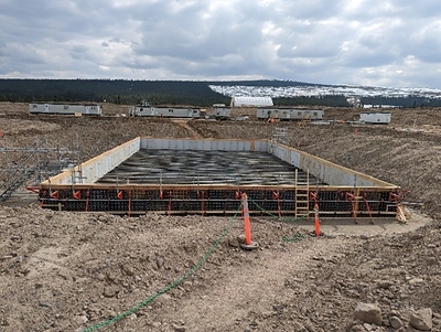 Ball Mill Foundation with Rebar - May 2023 (CNW Group/Artemis Gold Inc.)