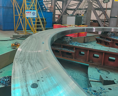 Manufacturing photo of processing equipment - Ball Mill Shell - Flange Section (CNW Group/Artemis Gold Inc.)