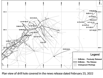 Plan view of La Colorada skarn drill holes (CNW Group/Pan American Silver Corp.)