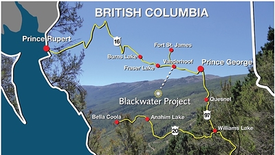 Figure 4 – Blackwater Project Location Map (CNW Group/Artemis Gold Inc.)