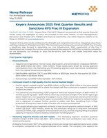 Keyera Announces 2025 First Quarter Results and Sanctions KFS Frac III Expansion (CNW Group/Keyera Corp.)