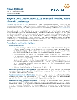 Keyera Corp. Announces 2022 Year End Results, KAPS Line-Fill Underway (CNW Group/Keyera Corp.)
