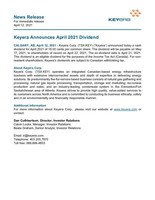 Keyera Announces April 2021 Dividend (CNW Group/Keyera Corp.)