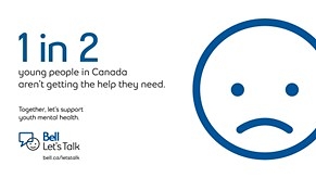 Bell Let’s Talk’s 15th annual day for mental health on January 22 to prioritize youth mental health crisis (CNW Group/Bell Canada (MTL))