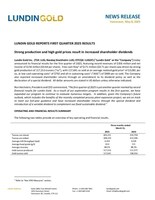 LUNDIN GOLD REPORTS FIRST QUARTER 2025 RESULTS FINAL (CNW Group/Lundin Gold Inc.)