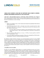 LUNDIN GOLD ACHIEVES A NEW HIGH OF CONTAINED GOLD OUNCES IN MINERAL RESERVES AND MINERAL RESOURCES AT FRUTA DEL NORTE (CNW Group/Lundin Gold Inc.)