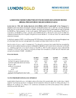 LUNDIN GOLD EXCEEDS 2024 PRODUCTION GUIDANCE AND ACHIEVES RECORD ANNUAL PRODUCTION OF 502,029 OUNCES OF GOLD (CNW Group/Lundin Gold Inc.)