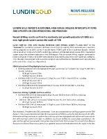 LUNDIN GOLD REPORTS ADDITIONAL HIGH-GRADE DRILLING INTERCEPTS AT FDNS AND UPDATES ON CONVERSION DRILLING PROGRAM (CNW Group/Lundin Gold Inc.)
