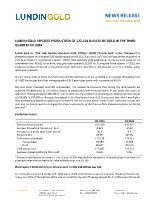 LUNDIN GOLD REPORTS PRODUCTION OF 122,154 OUNCES OF GOLD IN THE THIRD QUARTER OF 2024 (CNW Group/Lundin Gold Inc.)