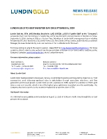 LUNDIN GOLD TO HOST INVESTOR DAY ON SEPTEMBER 6, 2024 (CNW Group/Lundin Gold Inc.)