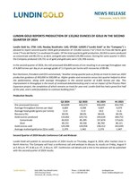 LUNDIN GOLD REPORTS PRODUCTION OF 133,062 OUNCES OF GOLD IN THE SECOND QUARTER OF 2024 (CNW Group/Lundin Gold Inc.)