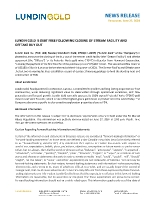 LUNDIN GOLD IS DEBT FREE FOLLOWING CLOSING OF STREAM FACILITY AND OFFTAKE BUY OUT (CNW Group/Lundin Gold Inc.)