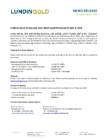 LUNDIN GOLD TO RELEASE 2024 FIRST QUARTER RESULTS MAY 8, 2024 (CNW Group/Lundin Gold Inc.)