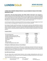 LUNDIN GOLD REPORTS PRODUCTION OF 112,212 OUNCES OF GOLD IN THE THIRD QUARTER OF 2023 (CNW Group/Lundin Gold Inc.)