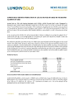 LUNDIN GOLD REPORTS PRODUCTION OF 129,731 OUNCES OF GOLD IN THE SECOND QUARTER OF 2023 (CNW Group/Lundin Gold Inc.)