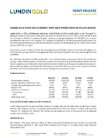 LUNDIN GOLD BEATS 2022 GUIDANCE WITH GOLD PRODUCTION OF 476,329 OUNCES (CNW Group/Lundin Gold Inc.)