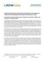 LUNDIN GOLD ANNOUNCES STRONG THIRD QUARTER RESULTS AND IS FIRMLY ON TRACK TO ACHIEVE HIGH END OF GOLD PRODUCTION GUIDANCE FOR 2022 (CNW Group/Lundin Gold Inc.)