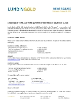 LUNDIN GOLD TO RELEASE THIRD QUARTER OF 2022 RESULTS NOVEMBER 8, 2022 (CNW Group/Lundin Gold Inc.)