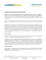 LUNDIN GOLD DECLARES INAUGURAL DIVIDEND (CNW Group/Lundin Gold Inc.)