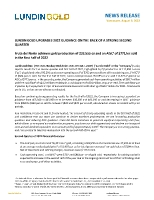 LUNDIN GOLD UPGRADES 2022 GUIDANCE ON THE BACK OF A STRONG SECOND QUARTER (CNW Group/Lundin Gold Inc.)