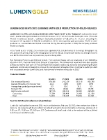 LUNDIN GOLD ACHIEVES COMPLETION MILESTONE UNDER ITS PROJECT FINANCE DEBT (CNW Group/Lundin Gold Inc.)