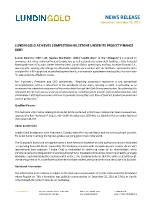 LUNDIN GOLD ACHIEVES COMPLETION MILESTONE UNDER ITS PROJECT FINANCE DEBT (CNW Group/Lundin Gold Inc.)