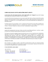 Lundin Gold Share Capital and Voting Rights Update (CNW Group/Lundin Gold Inc.)