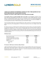 Lundin Gold Strong Performance Continues in the Third Quarter of 2021 With Production of 107,663 Ounces of Gold (CNW Group/Lundin Gold Inc.)