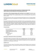 Lundin Gold Delivers Another Quarter of Strong Production 108,799 Ounces of Gold Produced in the Second Quarter of 2021 (CNW Group/Lundin Gold Inc.)