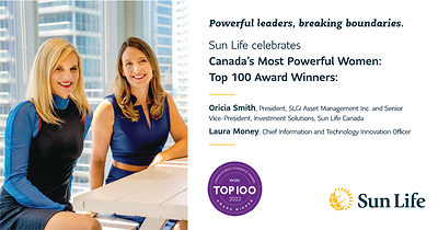 Sun Life's Laura Money and Oricia Smith named Canada's Most Powerful Women: Top 100 Award Winners (CNW Group/Sun Life Financial Inc.)