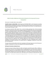 MEG Provides Additional Information Related to the Improved Cenovus Transaction (CNW Group/MEG Energy Corp.)