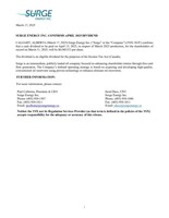 SURGE ENERGY INC. CONFIRMS APRIL 2025 DIVIDEND (CNW Group/Surge Energy Inc.)