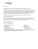 SURGE ENERGY INC. DECLARES REINSTATED DIVIDEND PAYABLE JULY 15, 2022 (CNW Group/Surge Energy Inc.)