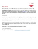 Vermilion Energy Inc. Announces Filing of Westbrick Financial Information and Increase to Term Loan Facility (CNW Group/Vermilion Energy Inc.)