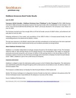 ShaMaran Announces Bond Tender Results (CNW Group/ShaMaran Petroleum Corp.)