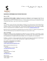 SHAMARAN SEPTEMBER 2022 PAYMENT RECEIVED (CNW Group/ShaMaran Petroleum Corp.)
