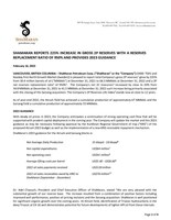 SHAMARAN REPORTS 225% INCREASE IN GROSS 2P RESERVES WITH A RESERVES REPLACEMENT RATIO OF 950% AND PROVIDES 2023 GUIDANCE (CNW Group/ShaMaran Petroleum Corp.)