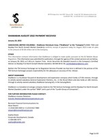 SHAMARAN AUGUST 2022 PAYMENT RECEIVED (CNW Group/ShaMaran Petroleum Corp.)