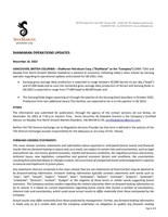 SHAMARAN OPERATIONS UPDATES (CNW Group/ShaMaran Petroleum Corp.)