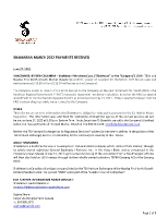 SHAMARAN MARCH 2022 PAYMENTS RECEIVED (CNW Group/ShaMaran Petroleum Corp.)