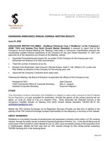 SHAMARAN ANNOUNCES ANNUAL GENERAL MEETING RESULTS (CNW Group/ShaMaran Petroleum Corp.)