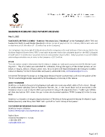 SHAMARAN FEBRUARY 2022 PAYMENTS RECEIVED (CNW Group/ShaMaran Petroleum Corp.)