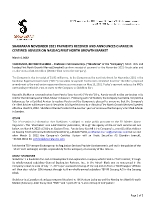 SHAMARAN NOVEMBER 2021 PAYMENTS RECEIVED AND ANNOUNCES CHANGE IN CERTIFIED ADVISER ON NASDAQ FIRST NORTH GROWTH MARKET (CNW Group/ShaMaran Petroleum Corp.)