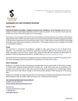 ShaMaran July 2021 Payments Received (CNW Group/ShaMaran Petroleum Corp.)