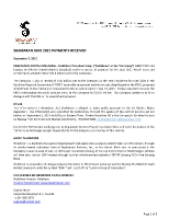 ShaMaran June 2021 Payments Received (CNW Group/ShaMaran Petroleum Corp.)