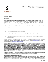 SHAMARAN ANNOUNCES ANNUAL GENERAL MEETING OF SHAREHOLDERS TO BE HELD ON JUNE 23, 2021 (CNW Group/ShaMaran Petroleum Corp.)