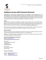 January Payment (CNW Group/ShaMaran Petroleum Corp.)