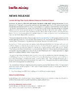 Lundin Mining Files Vicuña Mineral Resource Technical Report (CNW Group/Lundin Mining Corporation)