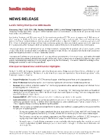Lundin Mining First Quarter 2025 Results (CNW Group/Lundin Mining Corporation)