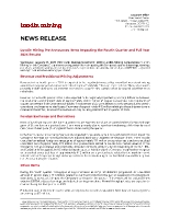 Lundin Mining Pre-Announces Items Impacting the Fourth Quarter and Full Year 2024 Results (CNW Group/Lundin Mining Corporation)